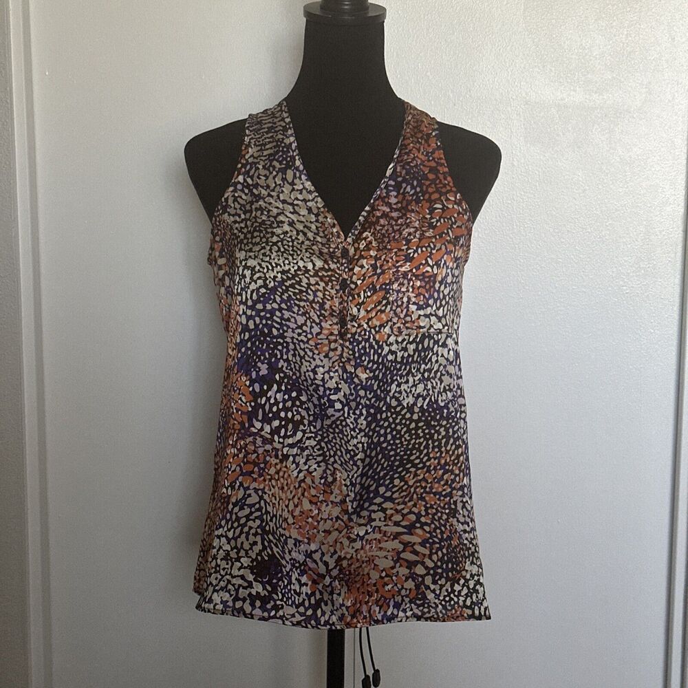 Hale Bob V Neck Silky Tank Top Size Small Comfortable Poly